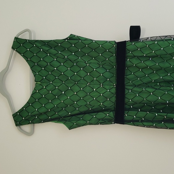 Coldwater Creek NWT Holiday Dress 10 Emerald Green Black Tulle Diamond Christmas - Picture 6 of 15
